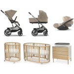 Kit Nascita Cybex Trio Balios Beige e Cameretta Stokke Sleepi V3 Natural