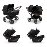 Bugaboo Trio Gemellare Donkey 5 Midnight Black con Turtle Air