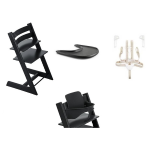 Stokke Kit Tripp Trapp Black con vassoio, cinture e Baby set 