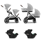 Cybex Trio Gemellare Gazelle S SLV Stone Grey con Aton S2