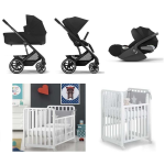 Set Trio Cybex Balios S Lux Moon Black e Culla evolutiva Glam 9x1