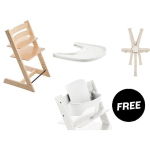 Stokke Tripp Trapp Natural con vassoio cinture e Baby Set