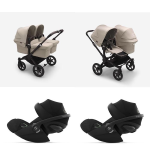 Bugaboo Donkey 5 Trio Gemellare Black-Desert Taupe e Cloud G Plus I-Size Black