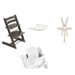 Stokke Tripp Trapp Hazy Grey con vassoio cinture e Baby set