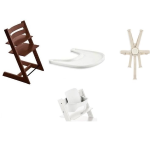 Stokke Tripp Trapp Walnut con vassoio, cinture e Baby Set 2