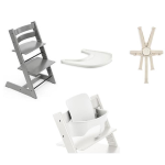 Stokke Tripp Trapp Storm Grey con vassoio cinture e Baby Set 2