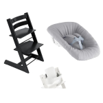 Stokke sedia Tripp Trapp Black con Baby set e Newborn