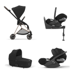 Cybex Trio Mios 4-in-1 Sepia Black con telaio Rosegold Cloud T e Base T Isofix