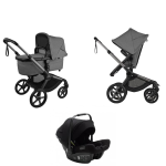 Bugaboo Trio Fox 5 Renew Moon Grey con Turtle