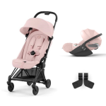 Cybex Coya Travel System Matt Black-Peach Pink e Cloud T