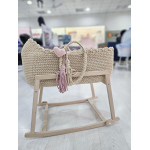 Bebè Culla in corda Panna con Dondolo