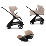 Bugaboo Trio Dragonfly Black-Desert Taupe con Cloud G I-Size Plus