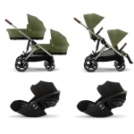 Cybex Trio Gemellare Gazelle S Tpe Moss Green con Cloud G PLUS