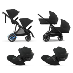 Cybex Trio Gemellare e-Gazelle S Moon Black e Cloud G Plus i-Size