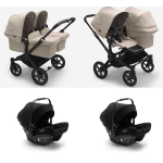 Bugaboo Donkey 5 Trio Gemellare Black-Desert Taupe con Turtle Air