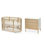 Cameretta Sleepi V3 Natural con materasso e cassettiera