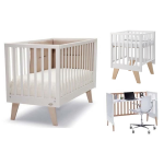 Culla e Lettino Evolutivo Madrid V2 Bianco-Naturale