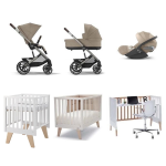 Kit Nascita Neonato con Trio Balios Almond Biege e culla evolutiva Madrid