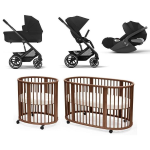 Kit Nascita Neonato Trio Balios S Lux Moon Black e Sleepi V3 Warm Brown