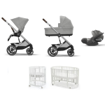 Kit Nascita Neonato Trio Cybex Balios Grey con Stokke Sleepi V3 White