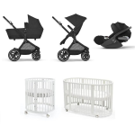 Kit Nascita Neonato Trio Cybex EOS Lux Moon Black e Stokke Sleepi V3 White