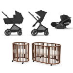 Kit Nascita Neonato Trio EOS Lux Moon Black e Sleepi V3 Warm Brown