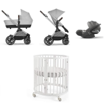 Kit Nascita Neonato Trio Cybex EOS Lux Stone Grey e Sleepi mini V3 White