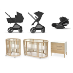 Kit Neonato Cybex Trio EOS Moon Black e Cameretta Stokke Sleepi V3 Natural