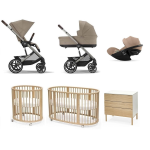 Kit Nascita Neonato Cybex Trio Balios con Cameretta Stokke Sleepi V3 Natural