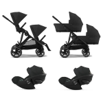 Cybex Trio Gemellare Gazelle S BLK Moon Black e Cloud G I-size Plus