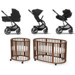 Kit Nascita Neonato Trio Balios S Lux Moon Black e Sleepi V3 Warm Brown