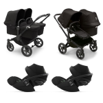 Bugaboo Trio Gemellare Donkey 5 Midnight Black con Cloud G Plus I-Size