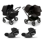 Bugaboo Trio Gemellare Donkey 5 Midnight Black con Cloud T