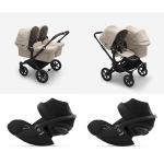 Bugaboo Donkey 5 Trio Gemellare Black-Desert Taupe e Cloud G I-Size
