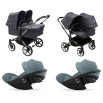 Donkey 5 Trio Gemellare Graphite-Stormy Blue e Cloud G I-Size Plus