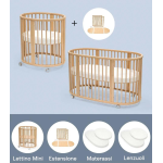 Stokke Sleepi V3 Natural Set Culla e Lettino con materassi e lenzuoli
