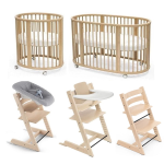 Stokke Set Nascita neonato Kit Sleepi V3 e Tripp Trapp 4 in 1 Natural