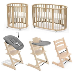 Stokke Set Nascita neonato Kit Sleepi V3 e Tripp Trapp 4 in 1 Natural