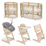 Stokke Set Nascita neonato Kit Sleepi V3 e Tripp Trapp 4 in 1 Natural