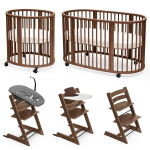 Stokke Set Nascita neonato Kit Sleepi V3 e Tripp Trapp 4 in 1 Warm Brown