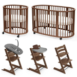 Stokke Set Nascita neonato Kit Sleepi V3 e Tripp Trapp 4 in 1 Warm Brown