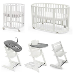 Stokke Set Nascita neonato Kit Sleepi V3 e Tripp Trapp 4 in 1 White