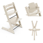 Stokke Seggiolone Tripp Trapp Vanilla White con Baby Set e Cinture