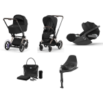Cybex e-Priam 4-in-1 Sepia Black-rosegold con Base Isofix e Borsa